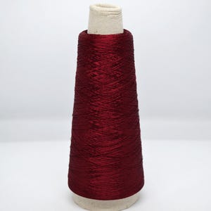 Missoni Burgundy 100% Viscose Silk Yarn on Cone 120g, Superfine Lightweight Summer Yarn for Knitting and Crochet