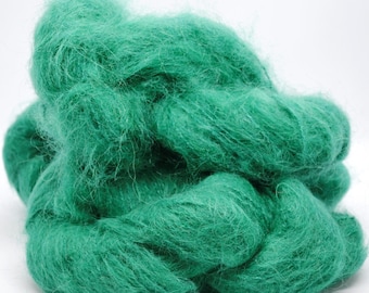 Filato di mohair verde smeraldo 200 grammi - Filato spazzolato verde brillante/veronese per maglieria e tessitura