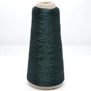 Dark Green Missoni 100% Viscose Silk Yarn on Cone 110g - Superfine Lightweight Summer Yarn for Knitting and Crochet