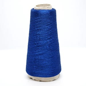 Missoni Royal Blue 100% Viscose Silk Yarn on Cone 120g, Superfine Lightweight Summer Yarn for Knitting and Crochet