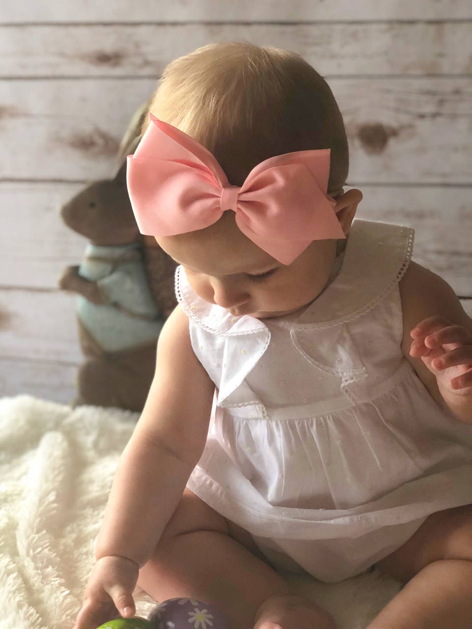 Large Bow Baby Headband | 4.5 inch Bow | Grosgrain Bow on a No Mark N…