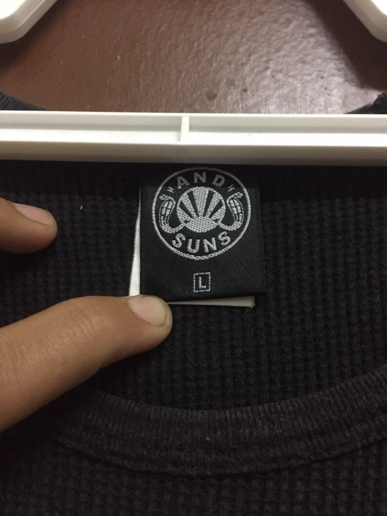 And Suns Japanese Long Sleeve Large Size Slimfit Front and Back Picture Sligthly faded Tshirt