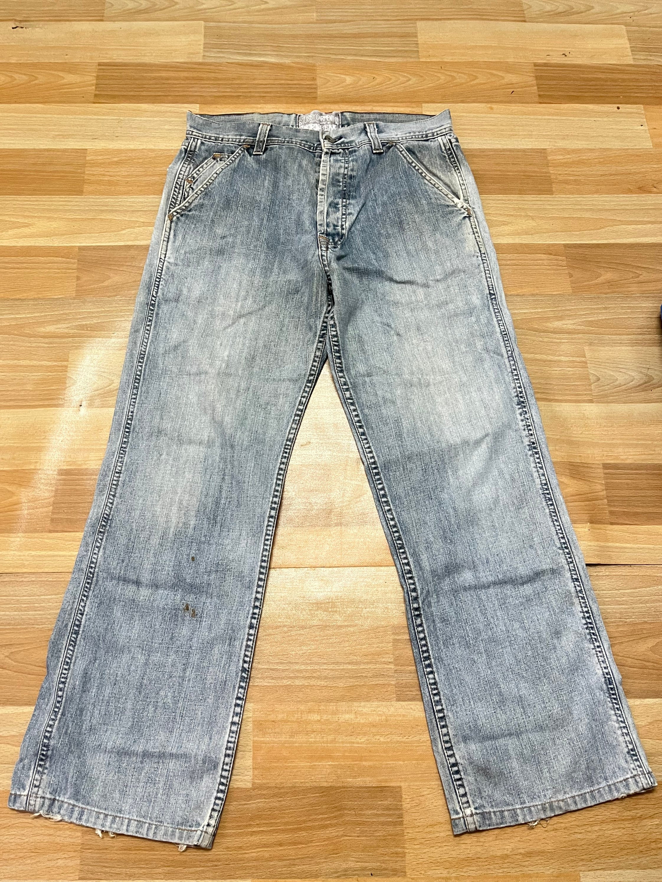 Stussy Denim Garment Work Gear Distressed Vintage Streetwear Stussy Denim Men Women Size 32