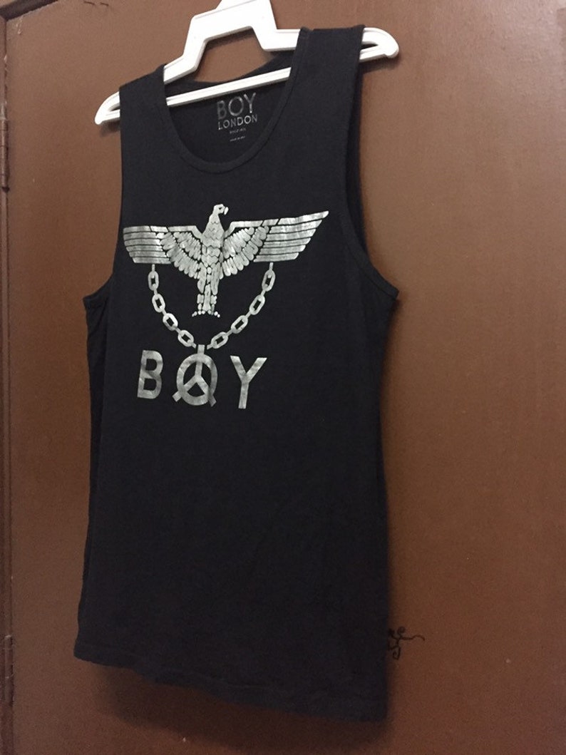 Boy London Tank Top Logo Manual Measurement Medium Size Black Etsy
