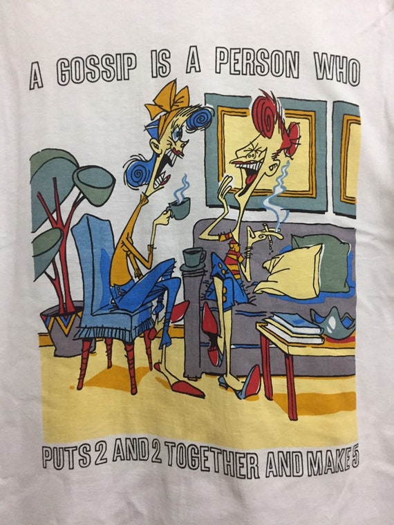 Vintage Art Australia Cartoon Gossip Talk Women Large Gem
