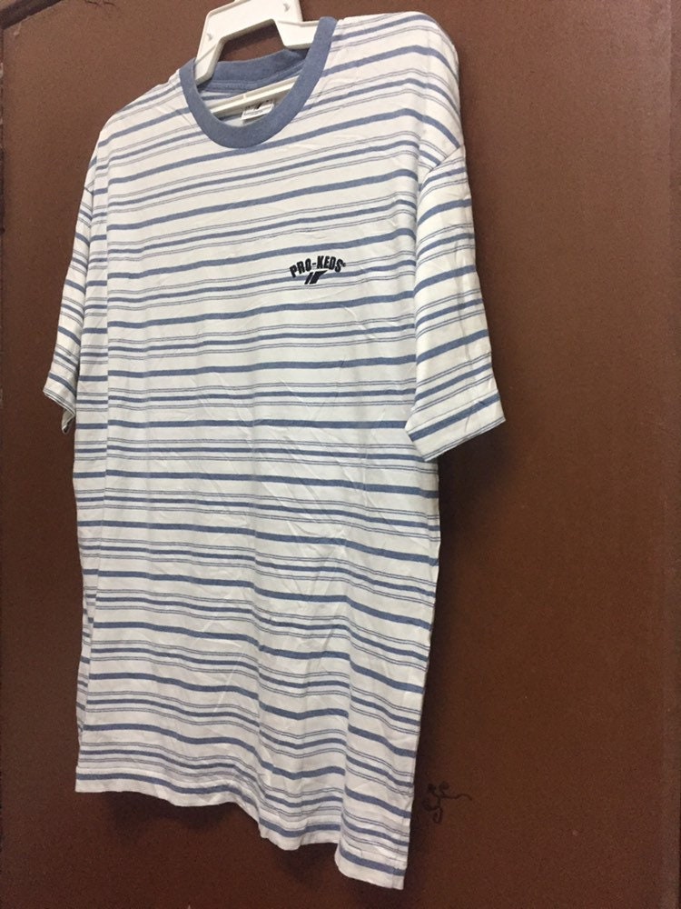 Vintage Pro Keds Stripes Logo Short Sleeve Blue and White - Etsy