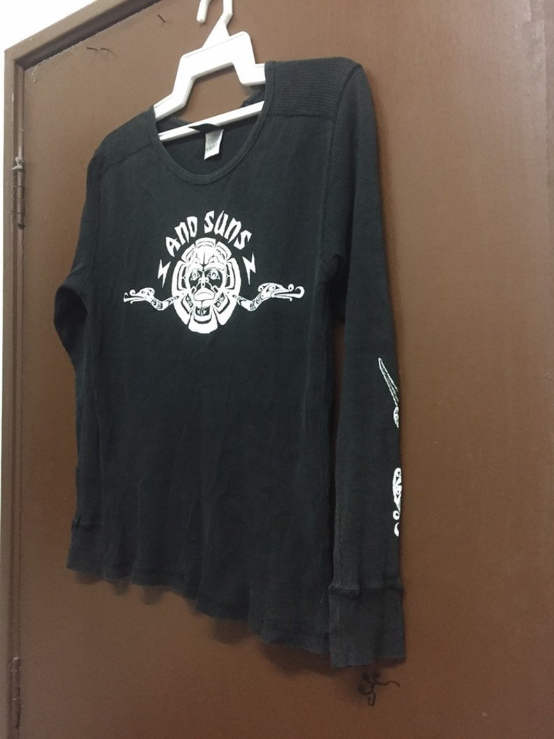 And Suns Japanese Long Sleeve Large Size Slimfit Front and Back Picture Sligthly faded Tshirt