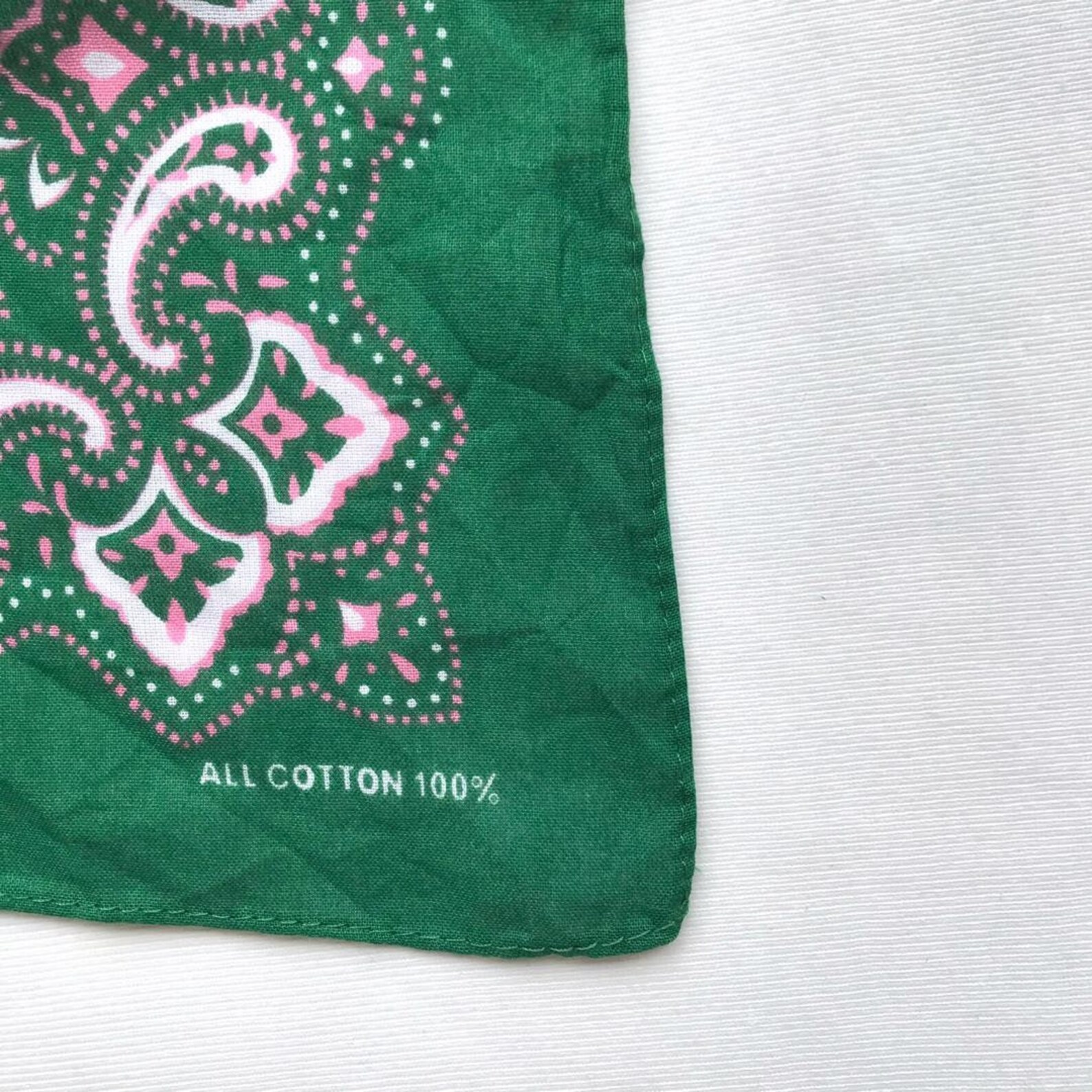 Vintage Bandana flores verdes pañuelo / pañuelo Etsy