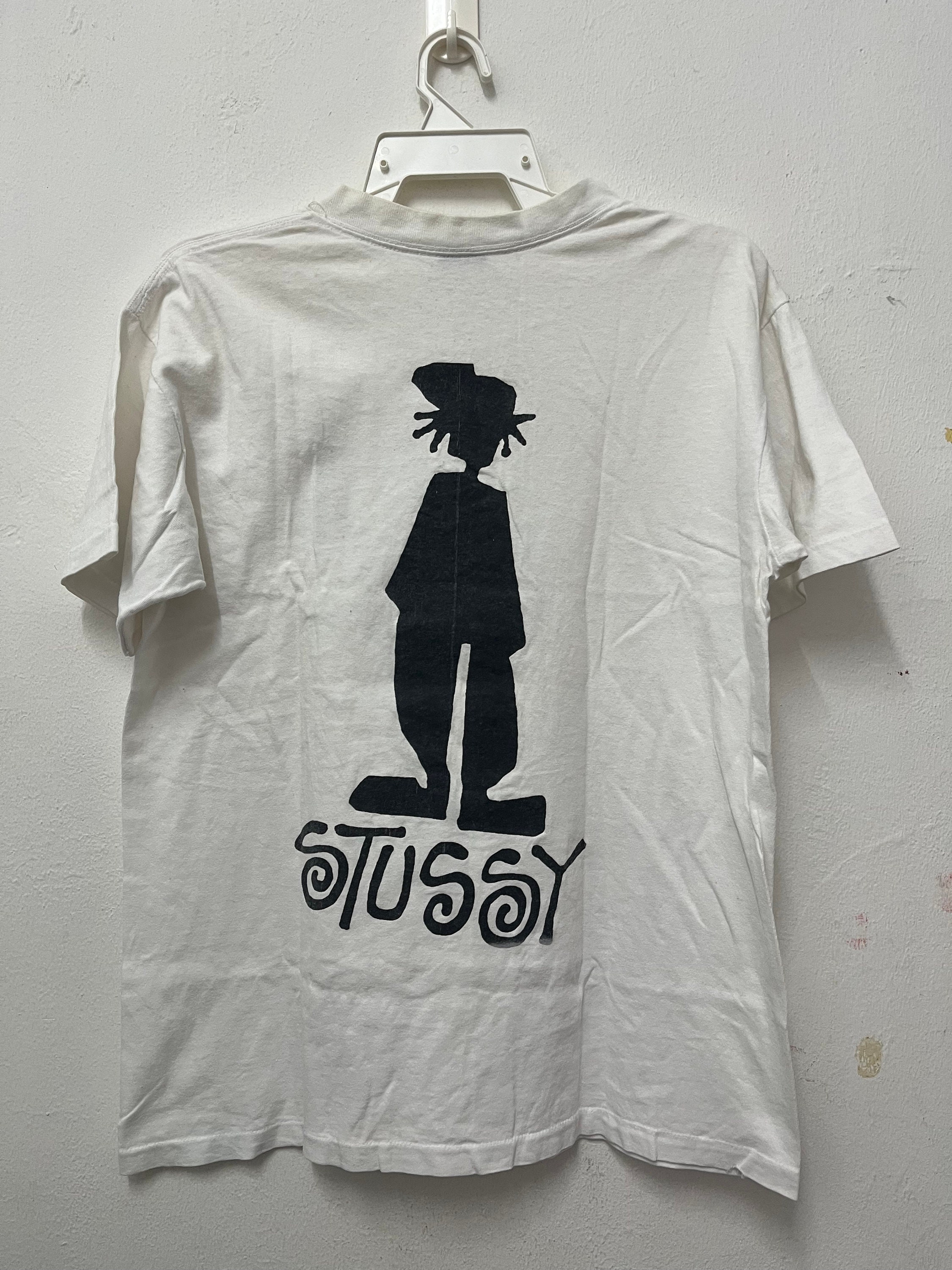 Vintage 80's Stussy T Shirt Back Hit Logo Stussy 