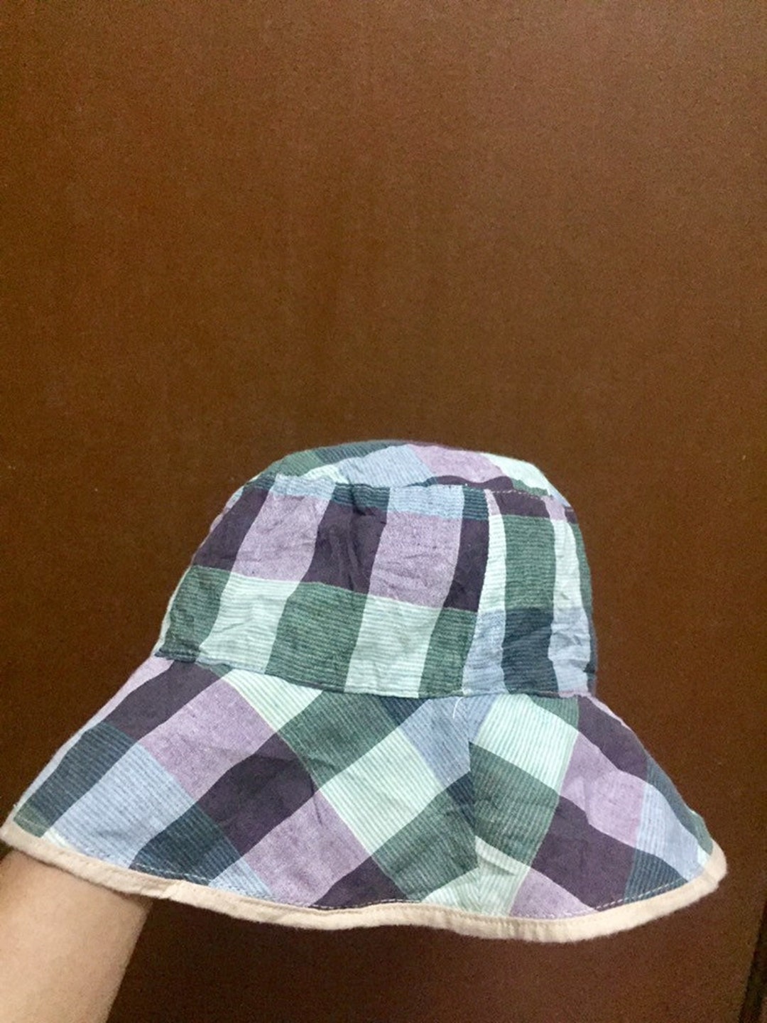 Checked Box Bucket Hat Colourfull Mediumsize - Etsy