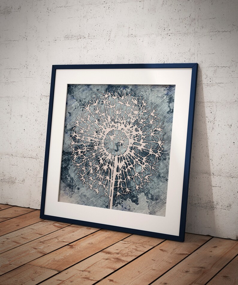 Abstract Art Dandelion Print Dandelion Wall Art Modern Wall Etsy UK