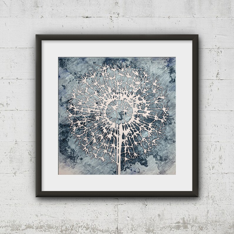 Abstract Art Dandelion Print Dandelion Wall Art Modern Wall Etsy UK