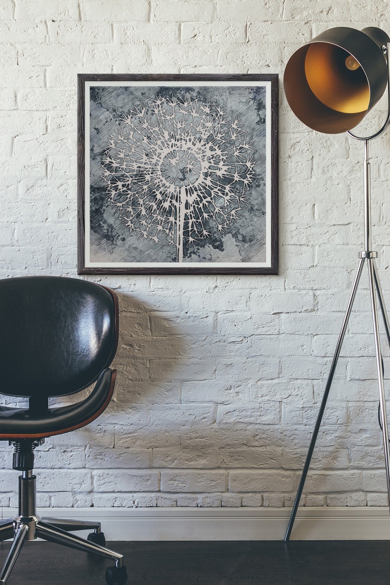 Abstract Art Dandelion Print Dandelion Wall Art Modern Wall Etsy UK