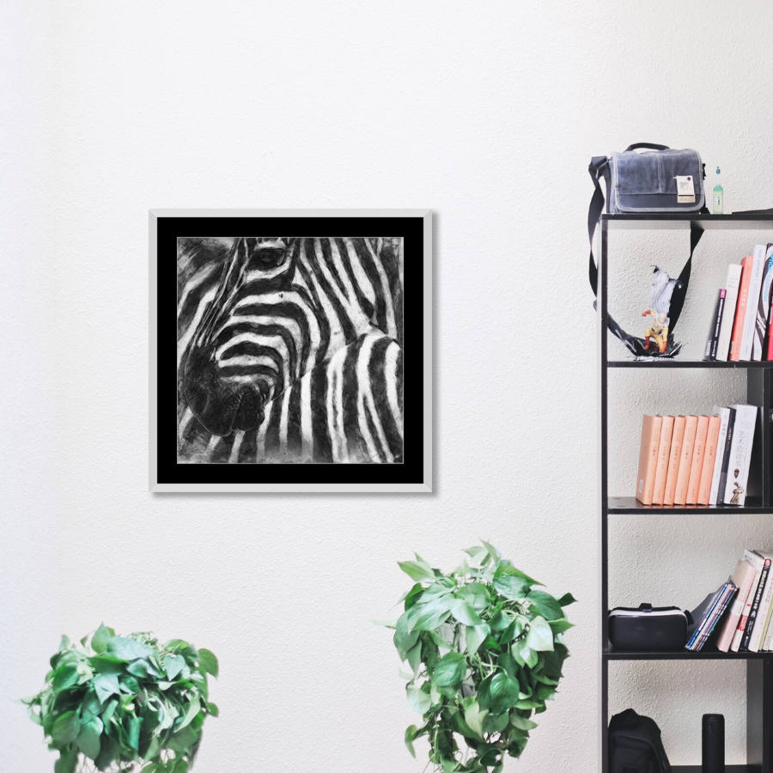 Zebra Square Print Animal Prints Wall Art Home Decor Etsy