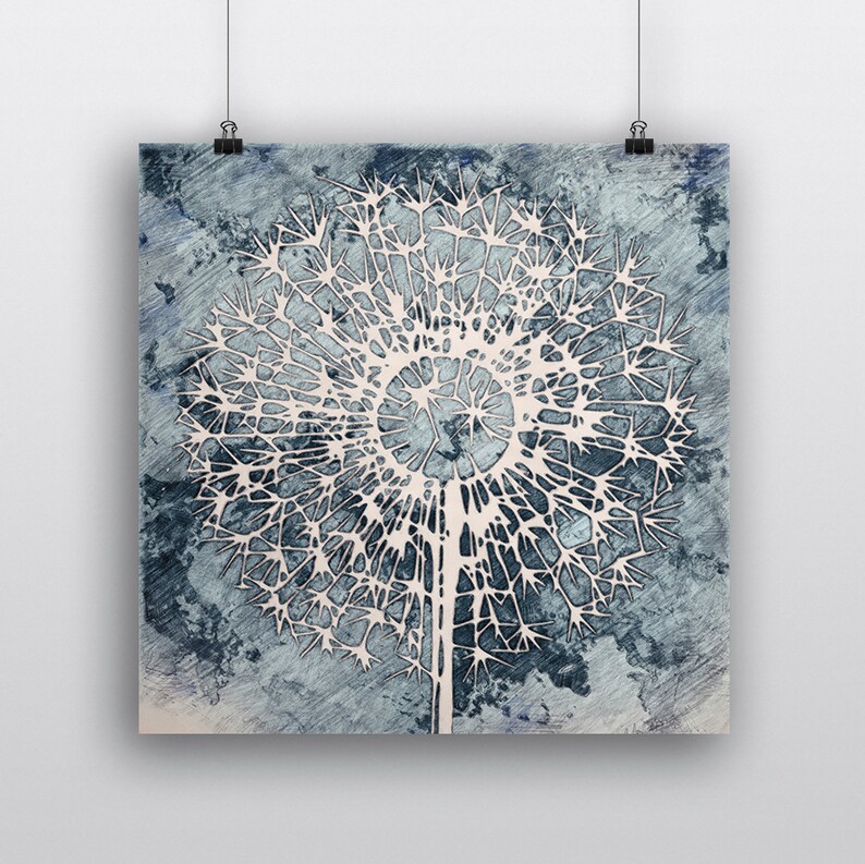 Abstract Art Dandelion Print Dandelion Wall Art Modern Wall Etsy UK