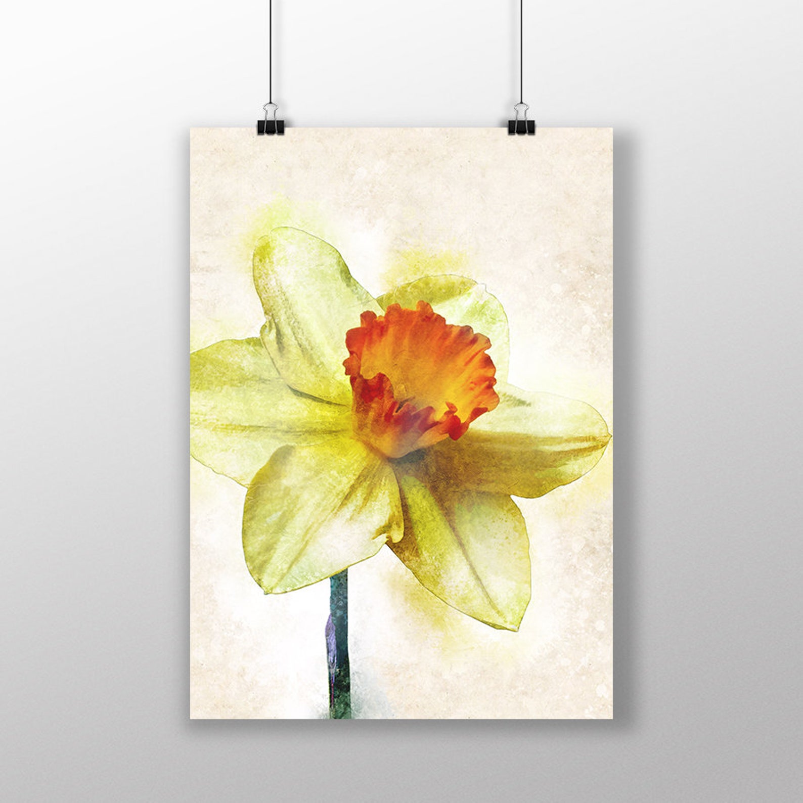 Daffodil Art Daffodils Print Daffodils Wall Art Moder Wall Etsy