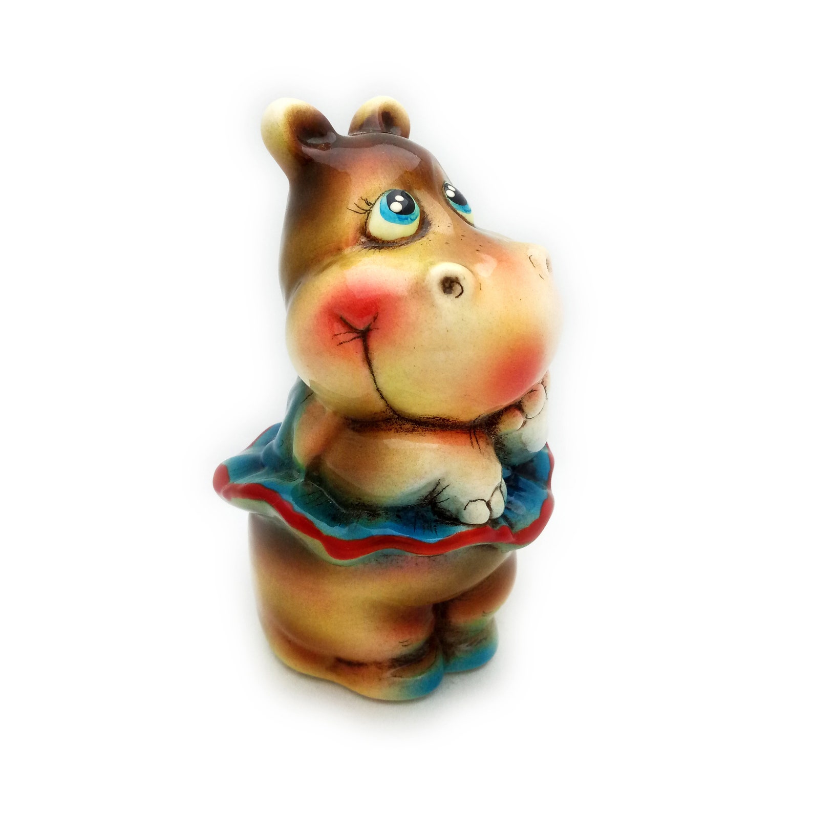 Hippo. Ceramic Porcelain Figurine hippo-ballerina. | Etsy