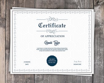 Multipurpose Certificate Template | Printable CERTIFICATE Template | Microsoft Word & Photoshop Template | Instant Download