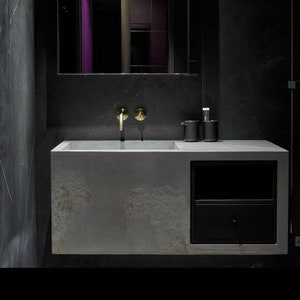 Concrete Sink Unit with drawers 100x50x50cm.
