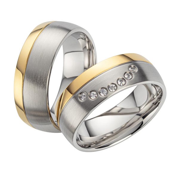 Buy Stainless Steel Partner Rings Friendship Ring With Cubic