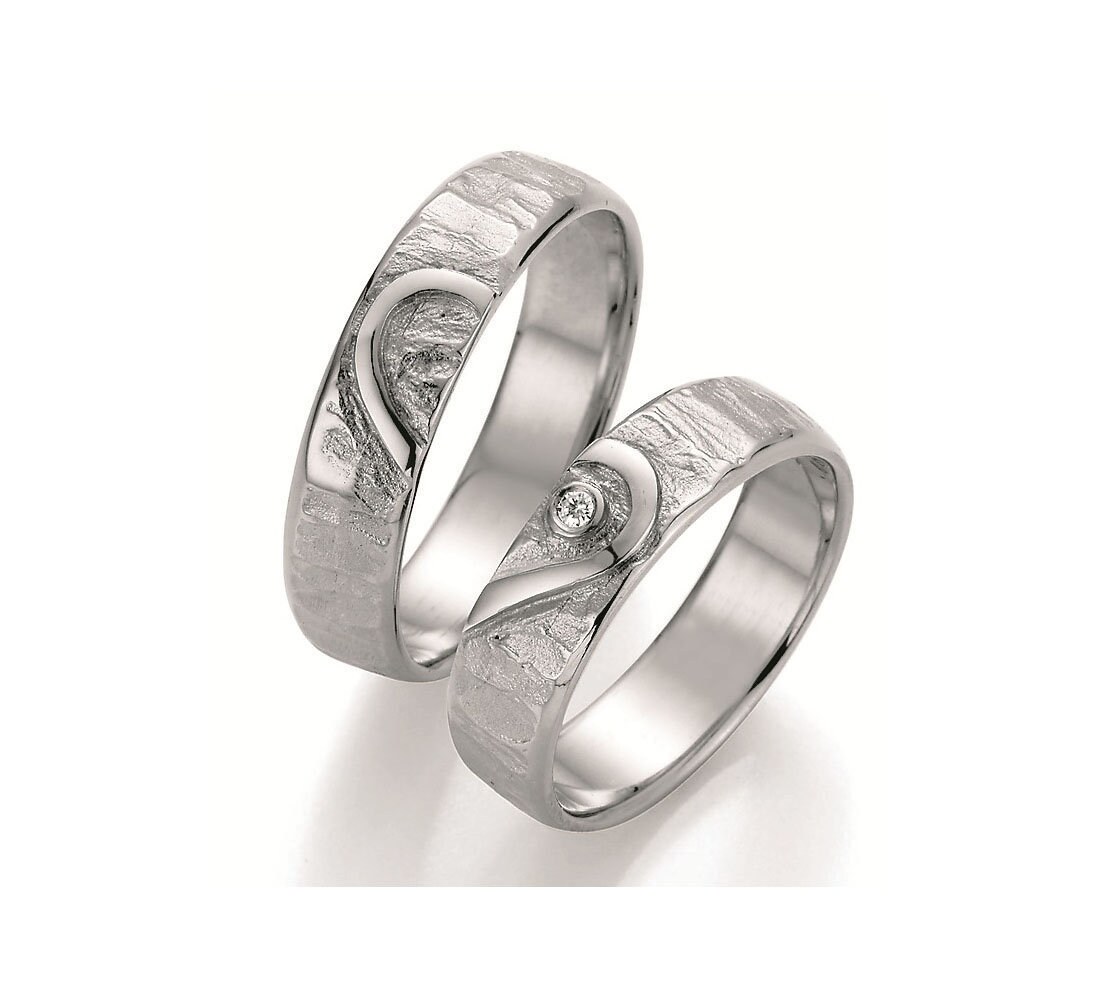 Pair of wedding rings engagement rings Partner rings 925silver with diamond
