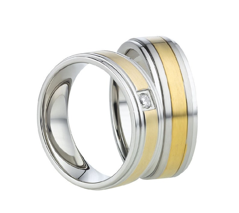 Edelstahlringe Wedding rings engagement rings Verlobungsringe Antragsringe Bild 1