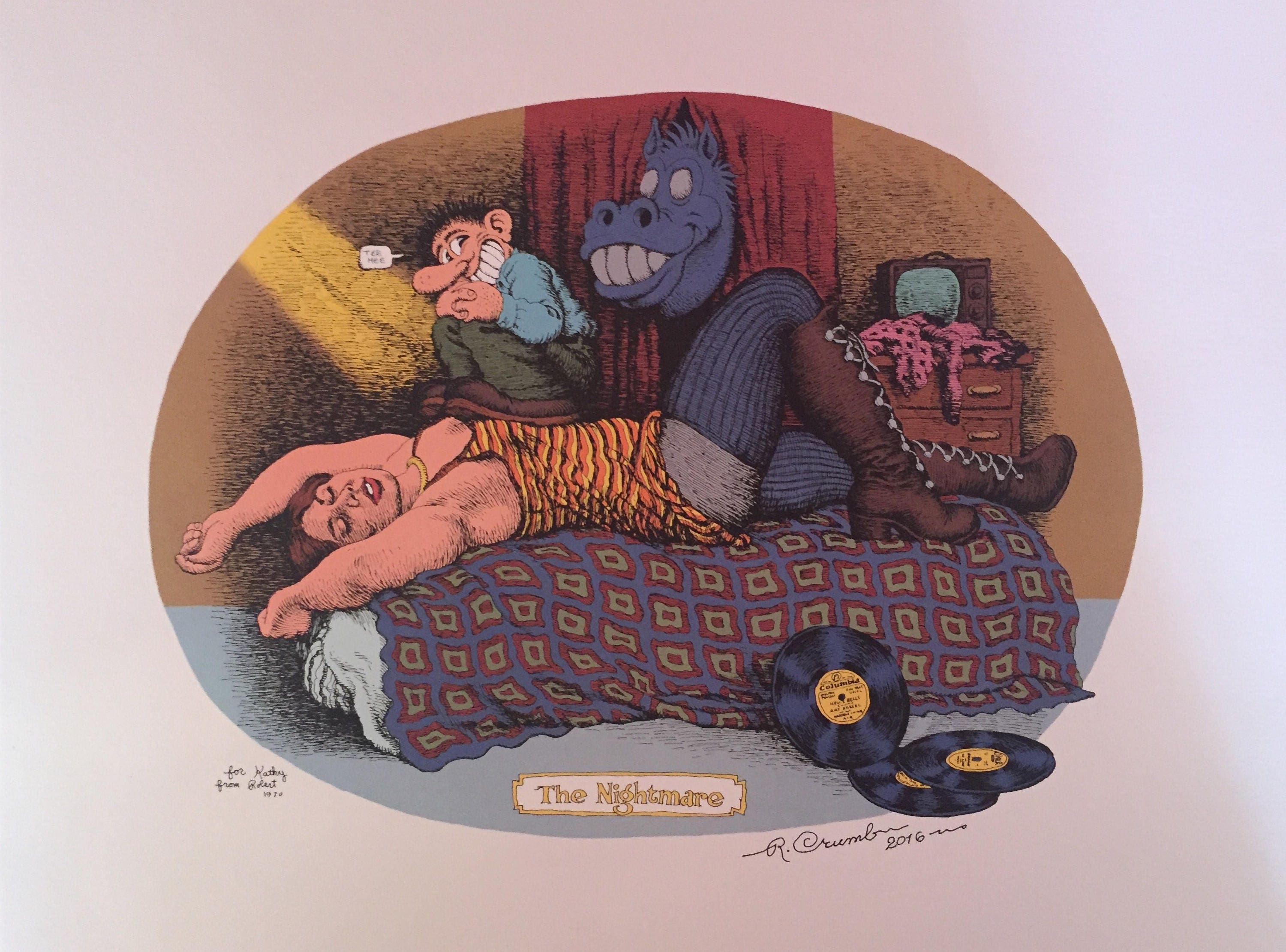 The Nightmare - Print - Robert Crumb - Original Signature