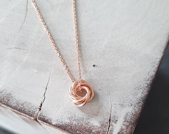 Rose Gold Nest of rings necklace/Five rings necklace/Ring necklace/Circles on rose gold chain/Gold filled jewellery/50th birthday necklace