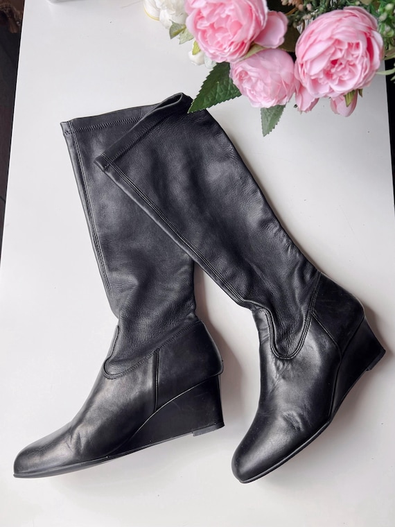 Vintage Bally Black Leather Boots Zulia | Size EU 36 / UK 3 