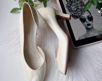 Vintage Peter Kaiser Peep Toe Heels Made in Germany Size UK 6 US 8 EU 39 Beige Pumps