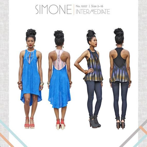 Simone Dress and Tank Top pattern, Victory Patterns VCP1007
