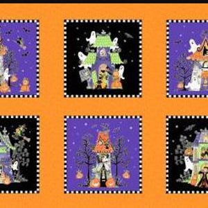 Here We Glow Large Blocks Panel - from Glow-In-The-Dark fabric collection by Henry Glass