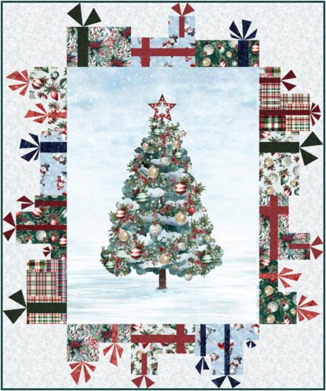 Tree Quilt Kit Cozy Tidings Winter Tree Quilt Kit by Hoffman Spectrum Digital Print - Etsy