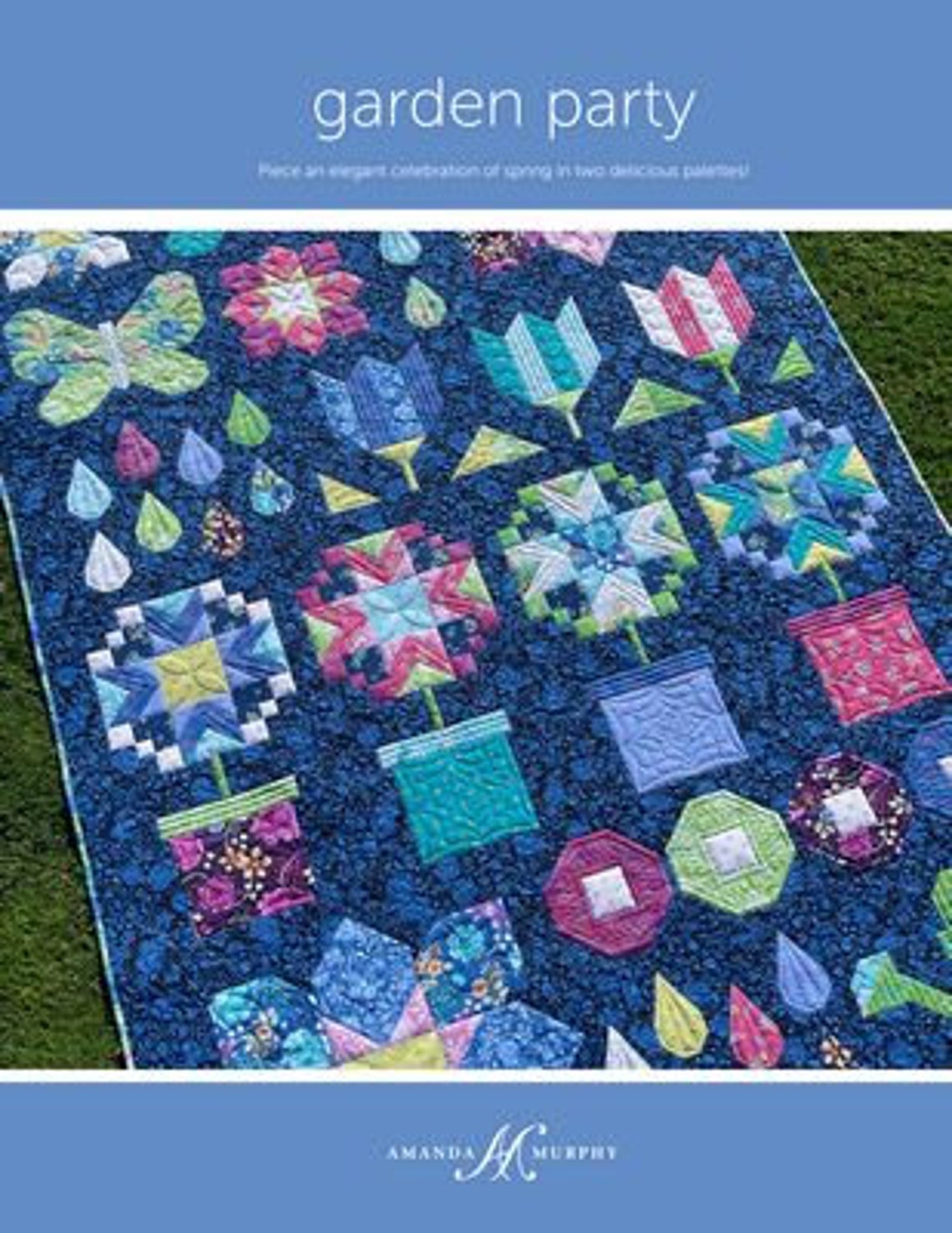 Garden Party Quilt Kit Dark Background With Frolic Fabric Etsy