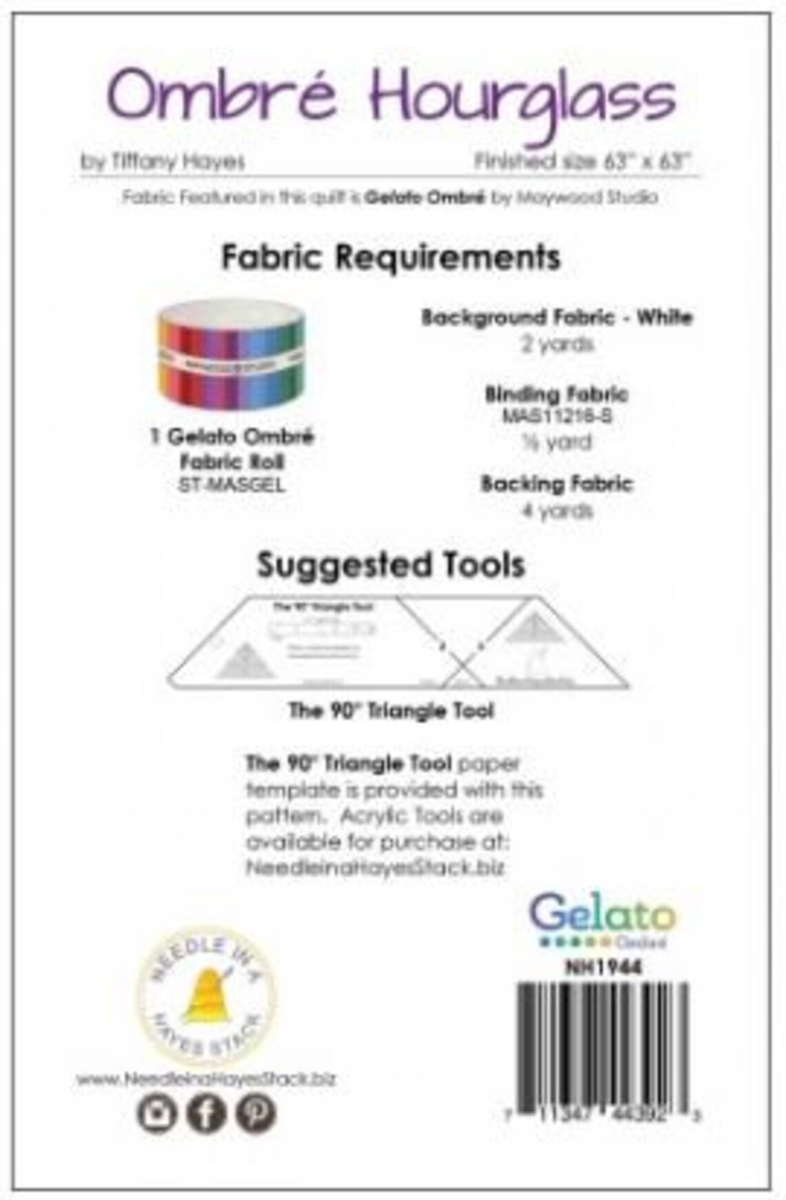 Ombre Hourglass a Quilt Pattern Designed by Needle in A Haystack for ...