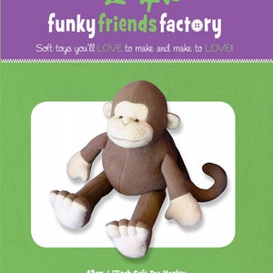 Mitch the Monkey - a soft toy pattern by Funky Friends Factory