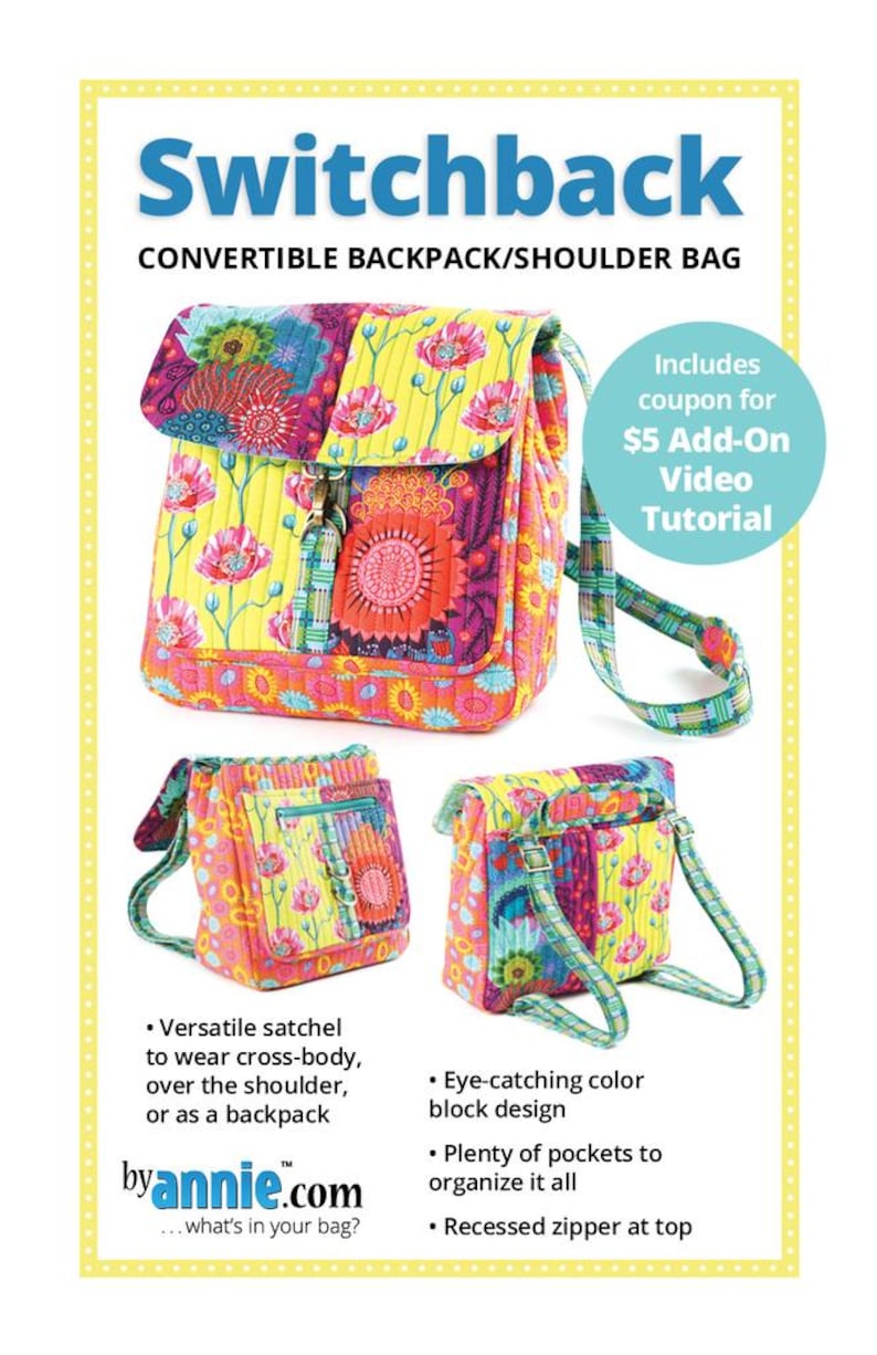 Puede incluir: Una mochila y bolso de hombro convertible acolchado con un vibrante estampado floral y geom&eacute;trico en amarillo, rosa, naranja y turquesa. El bolso incluye una solapa superior con cierre met&aacute;lico, una cremallera empotrada y correas ajustables.
