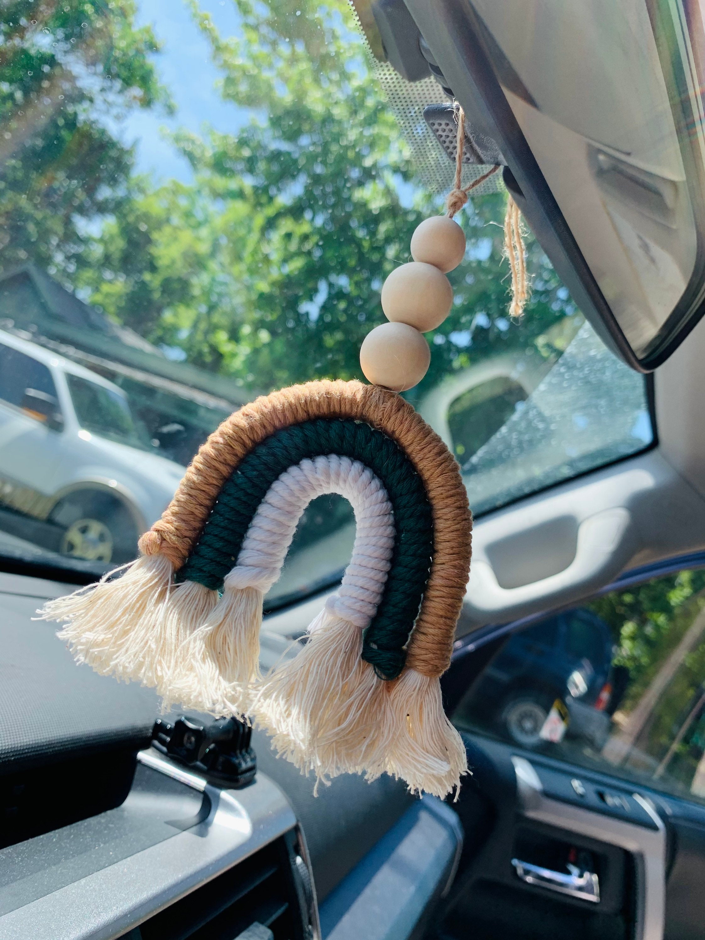 Macrame Rainbow Car Charm/ Graduation gift/ Boho decor/ Gift for her/…