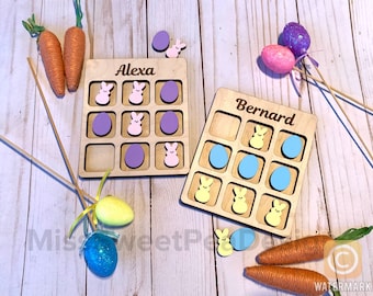 Personalized Easter Tic Tac Toe Game - Easter Basket Stuffer For Kids - Easter Gift Basket - Easter Basket fillers- Easter gift- Easter