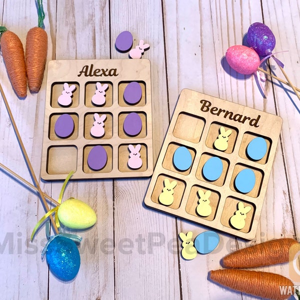 Personalized Easter Tic Tac Toe Game - Easter Basket Stuffer For Kids - Easter Gift Basket - Easter Basket fillers- Easter gift- Easter