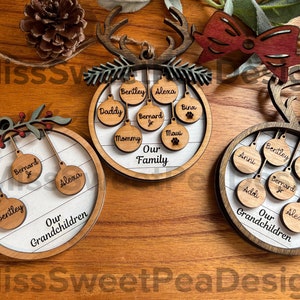 Christmas Ornament - Personalized Family Ornament/ Personalized Christmas Ornament/ pet ornament/ Christmas exchange/ 2023