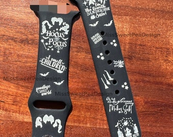 3 witches watch band, Halloween watch band, Glow in the dark watch band