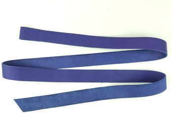 royal blue belt Leather belt Woman waist belt Navy blue belt Cinched belt Handmade belt Real leather belt No buckle belt Bow belt Wrap belt