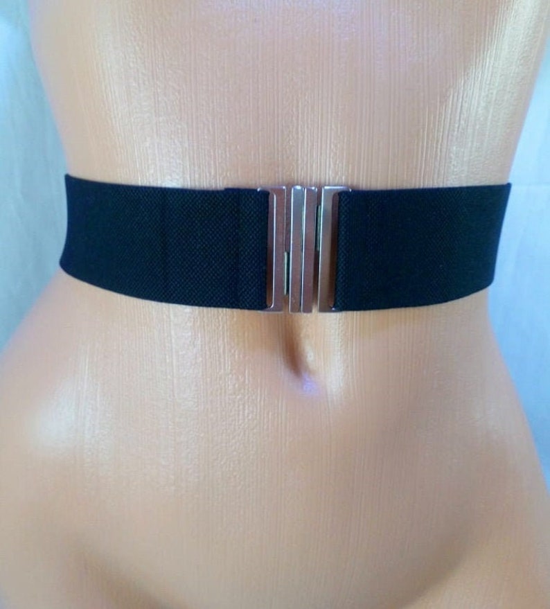Black Elastic Belt Elastic Waist Belt Woman Waist Belt Cinched Etsy