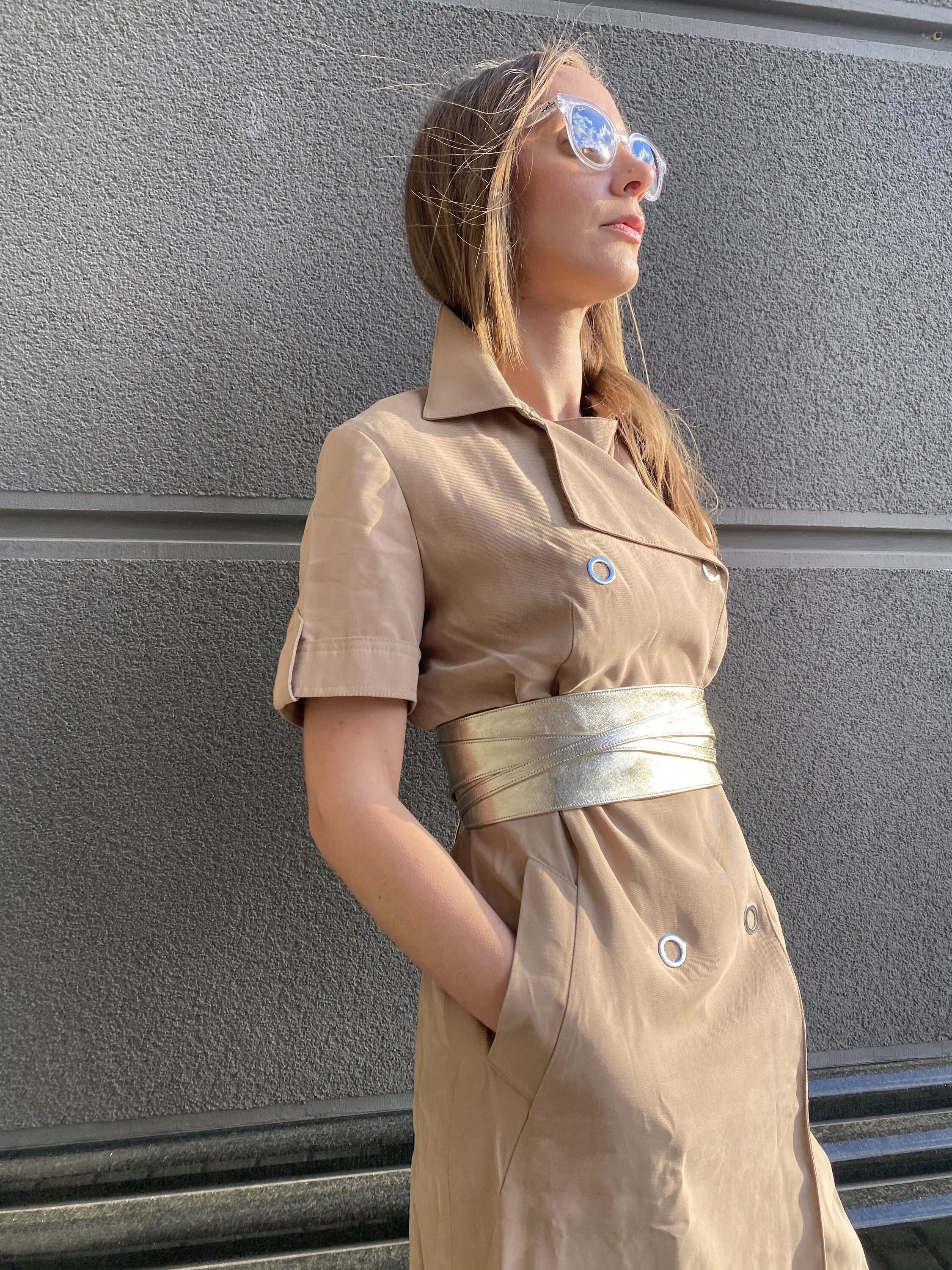 Gold metallic corset France