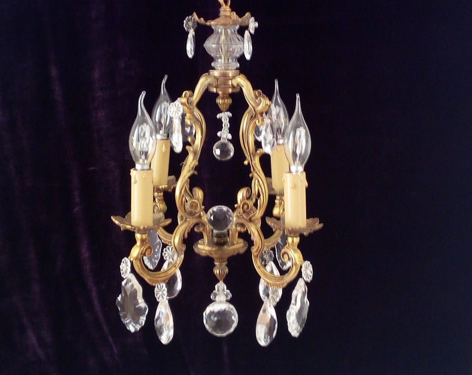 Classic French Bronze Cage Chandelier With Large High Quality Etsy