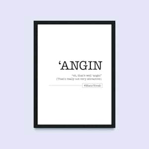 Manchester ANGIN MancVocab Northern phrase terminology quote wall art prints manc A4 print