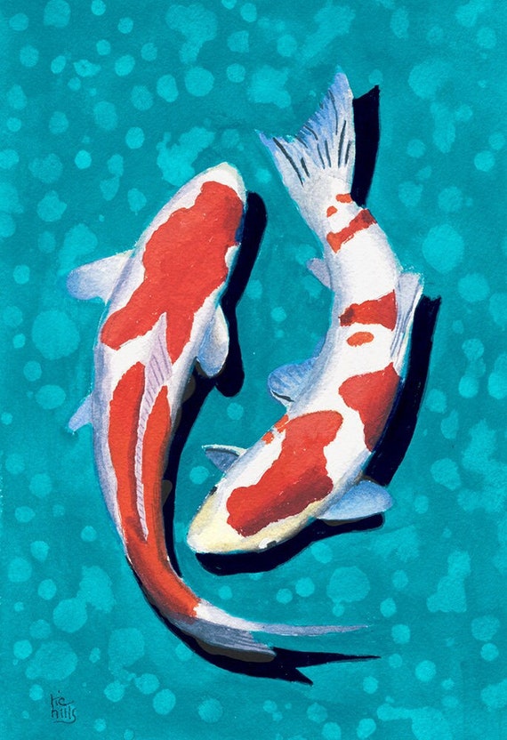 Koi fish original painting