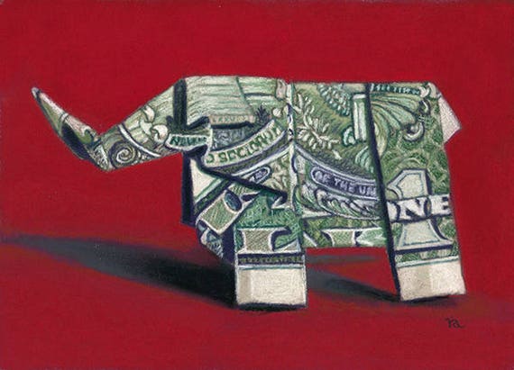 Origami Elephant Painting