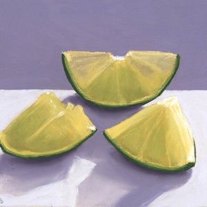 Lime Slices original bodegón pintura pastel